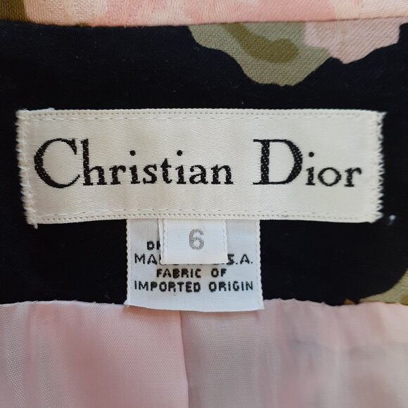Size 6 Christian Dior Pink and Black Floral Print Blazer + Vest + Black Slacks - Picture 13 of 16